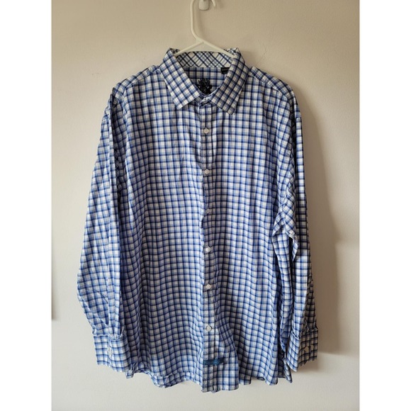 English Laundry Shirt XXL Blue and White Button Up Long Sleeve - Picture 1 of 9